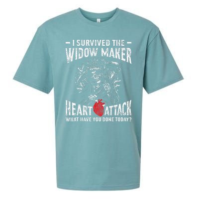 I Survived The Widow Maker Heart Attack Heart Disease Sueded Cloud Jersey T-Shirt