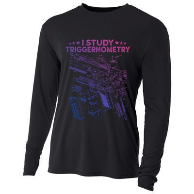 I Study Triggernometry Gun Funny Gift Veteran Christmas Gift Cooling Performance Long Sleeve Crew