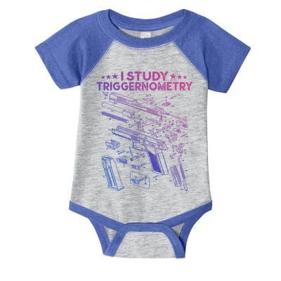 I Study Triggernometry Gun Funny Gift Veteran Christmas Gift Infant Baby Jersey Bodysuit