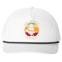 ID Smoke That Funny Bbq Vintage Meat Smoker Grill Dinosaur Snapback Five-Panel Rope Hat