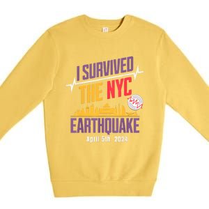 I Survived The Nyc Earthquake April 5 2024 Premium Crewneck Sweatshirt