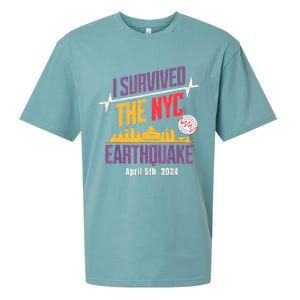 I Survived The Nyc Earthquake April 5 2024 Sueded Cloud Jersey T-Shirt