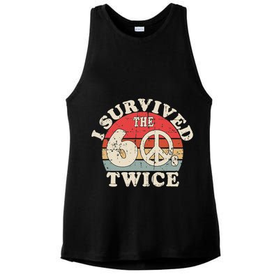 I Survived The Sixties 60s Twice Ladies PosiCharge Tri-Blend Wicking Tank