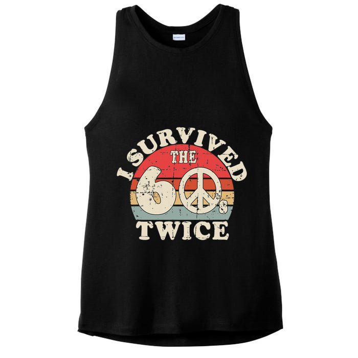 I Survived The Sixties 60s Twice Ladies PosiCharge Tri-Blend Wicking Tank