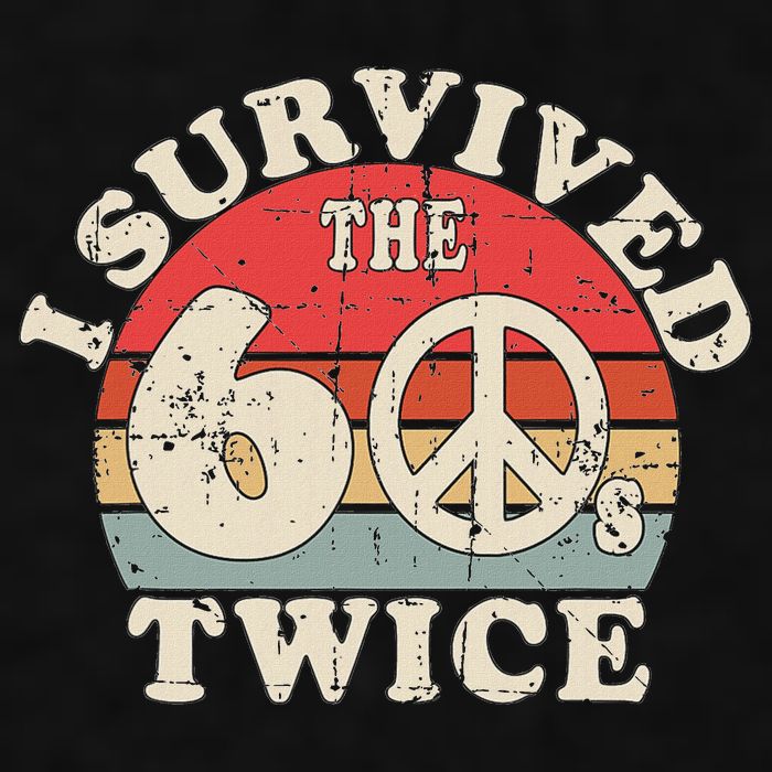 I Survived The Sixties 60s Twice Ladies PosiCharge Tri-Blend Wicking Tank