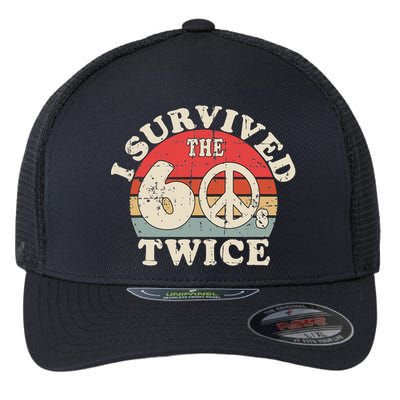 I Survived The Sixties 60s Twice Flexfit Unipanel Trucker Cap