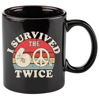 I Survived The Sixties 60s Twice 11oz C Handle Ceramic Mug