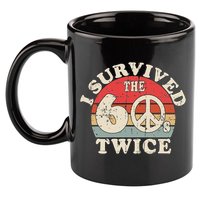 I Survived The Sixties 60s Twice 11oz C Handle Ceramic Mug