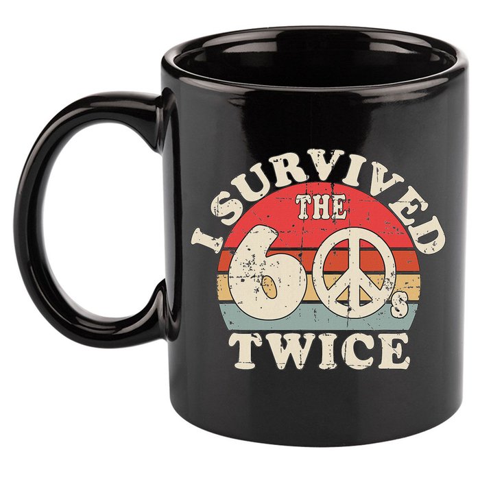 I Survived The Sixties 60s Twice 11oz C Handle Ceramic Mug