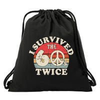 I Survived The Sixties 60s Twice Drawstring Bag