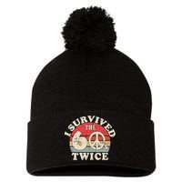 I Survived The Sixties 60s Twice Pom Pom 12in Knit Beanie