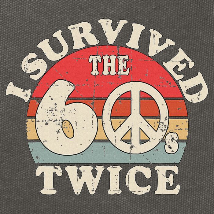 I Survived The Sixties 60s Twice Cotton Canvas Backpack