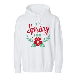 It's Spring Time Flower Garment-Dyed Fleece Hoodie