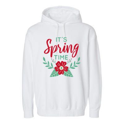 It's Spring Time Flower Garment-Dyed Fleece Hoodie