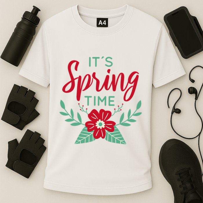 It's Spring Time Flower Cooling Performance Crew T-Shirt