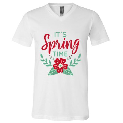 It's Spring Time Flower V-Neck T-Shirt