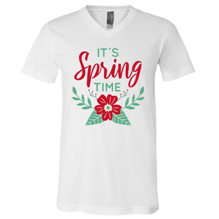 It's Spring Time Flower V-Neck T-Shirt