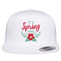 It's Spring Time Flower Flat Bill Trucker Hat