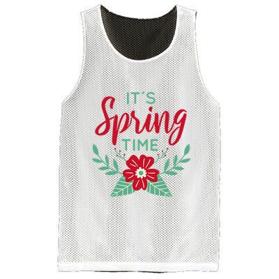 It's Spring Time Flower Mesh Reversible Basketball Jersey Tank
