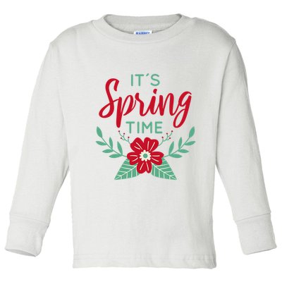 It's Spring Time Flower Toddler Long Sleeve Shirt