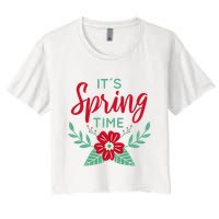 It's Spring Time Flower Women's Crop Top Tee