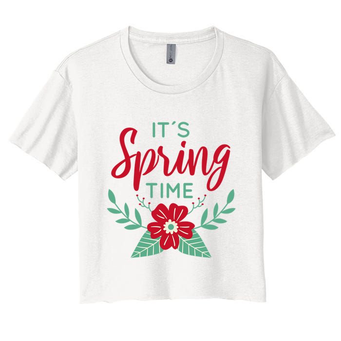 It's Spring Time Flower Women's Crop Top Tee