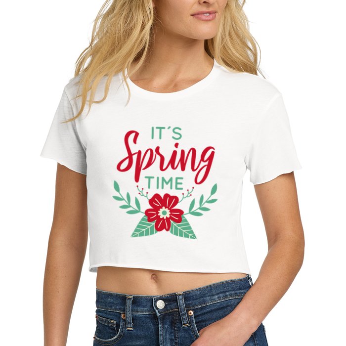 It's Spring Time Flower Women's Crop Top Tee