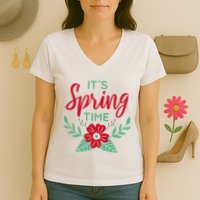 It's Spring Time Flower Women's V-Neck T-Shirt
