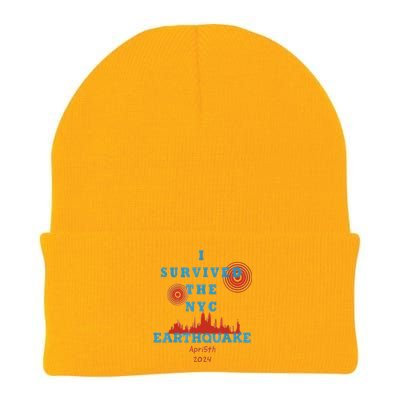 I Survived The Nyc Earthquake Knit Cap Winter Beanie