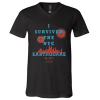 I Survived The Nyc Earthquake V-Neck T-Shirt