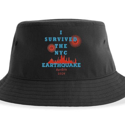 I Survived The Nyc Earthquake Sustainable Bucket Hat