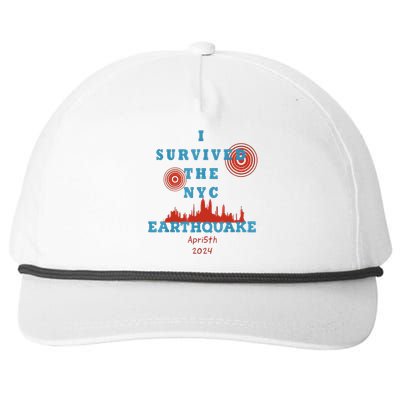 I Survived The Nyc Earthquake Snapback Five-Panel Rope Hat