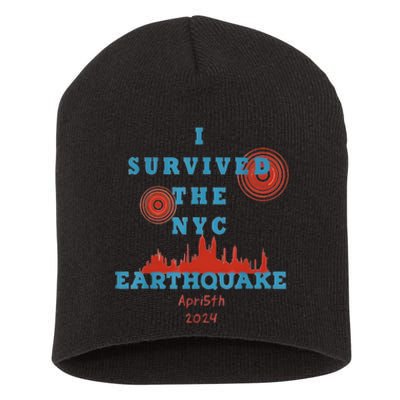 I Survived The Nyc Earthquake Short Acrylic Beanie