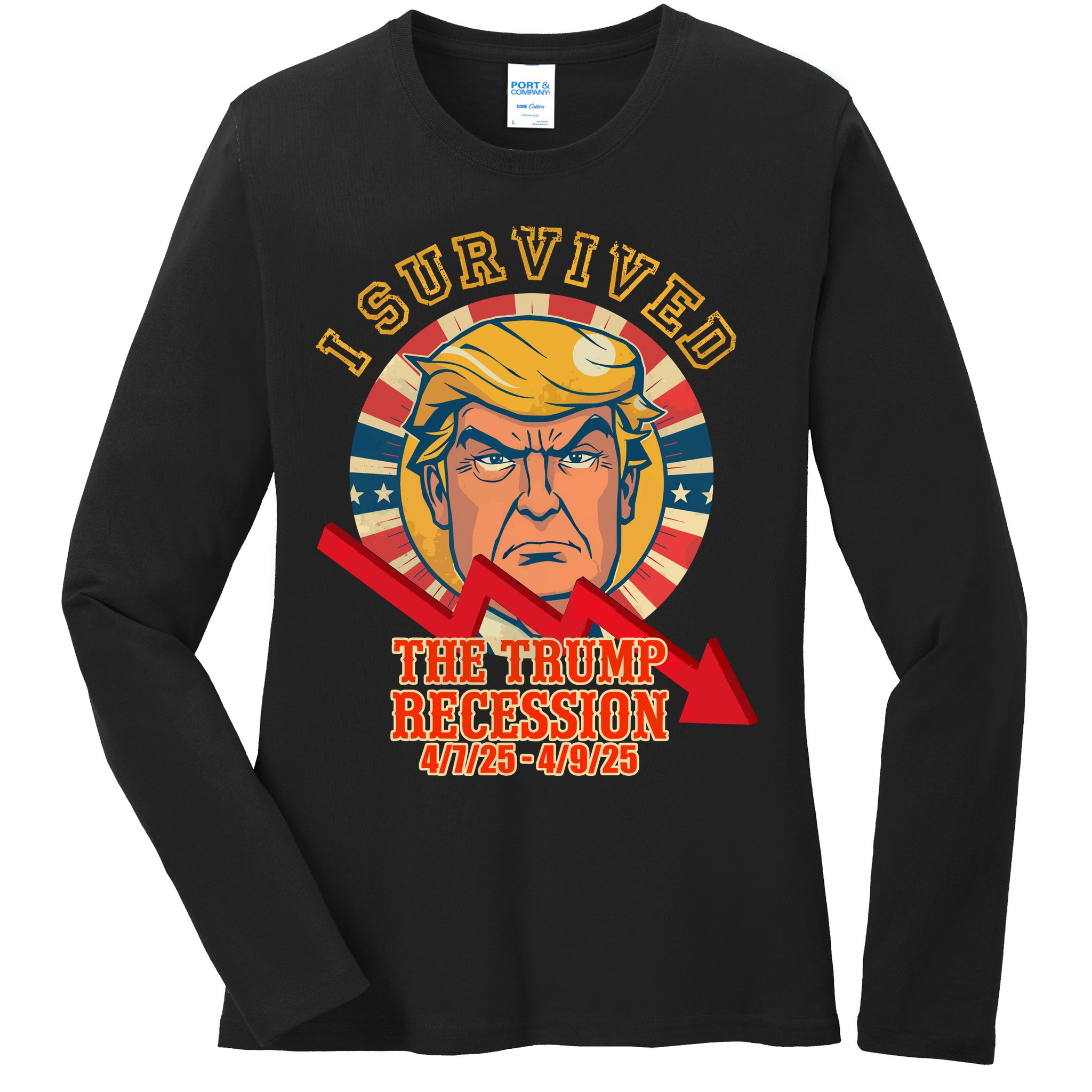 I Survived The Trump Recession Ladies Long Sleeve Shirt