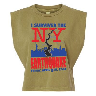 I Survived The Nyc Earthquake 2024 Garment-Dyed Women's Muscle Tee