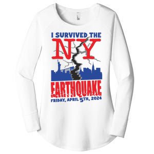 I Survived The Nyc Earthquake 2024 Women's Perfect Tri Tunic Long Sleeve Shirt