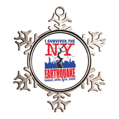 I Survived The Nyc Earthquake 2024 Metallic Star Ornament