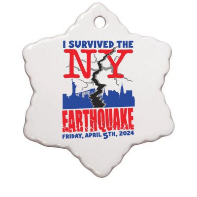 I Survived The Nyc Earthquake 2024 Ceramic Star Ornament