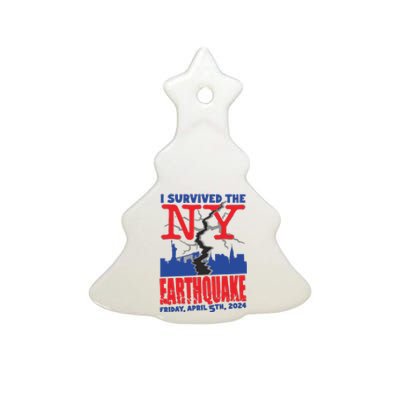 I Survived The Nyc Earthquake 2024 Ceramic Tree Ornament