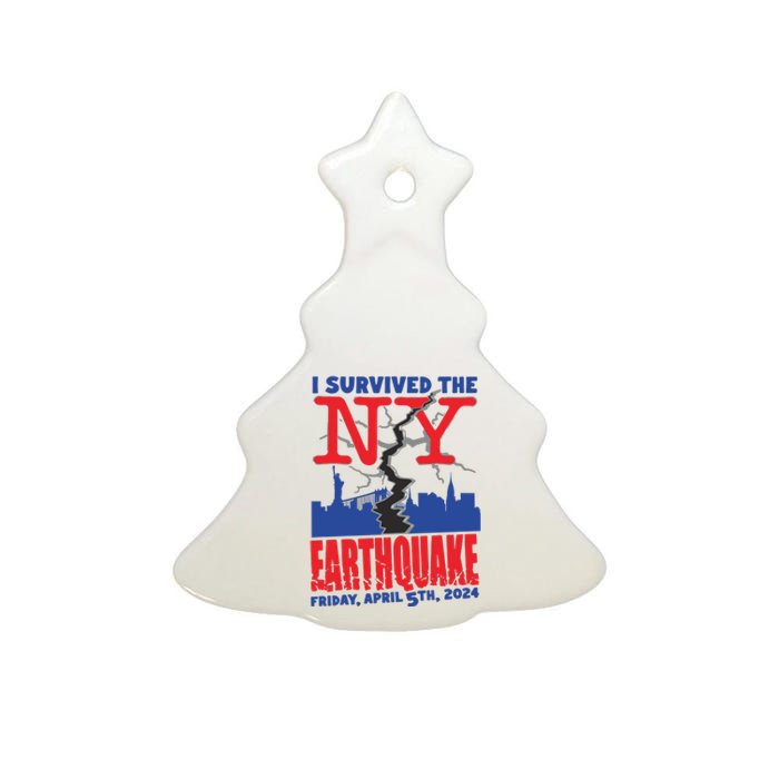 I Survived The Nyc Earthquake 2024 Ceramic Tree Ornament