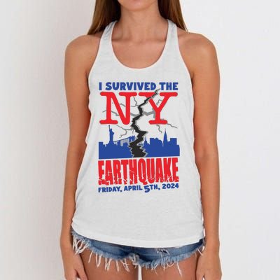 I Survived The Nyc Earthquake 2024 Women's Knotted Racerback Tank