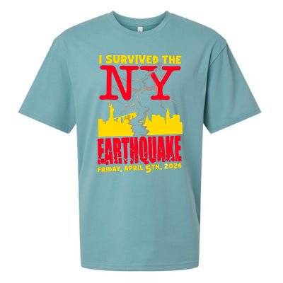 I Survived The Nyc Earthquake 2024 Sueded Cloud Jersey T-Shirt