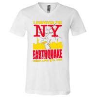 I Survived The Nyc Earthquake 2024 V-Neck T-Shirt