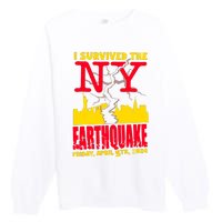 I Survived The Nyc Earthquake 2024 Premium Crewneck Sweatshirt