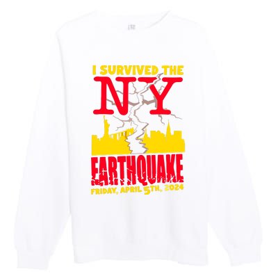 I Survived The Nyc Earthquake 2024 Premium Crewneck Sweatshirt