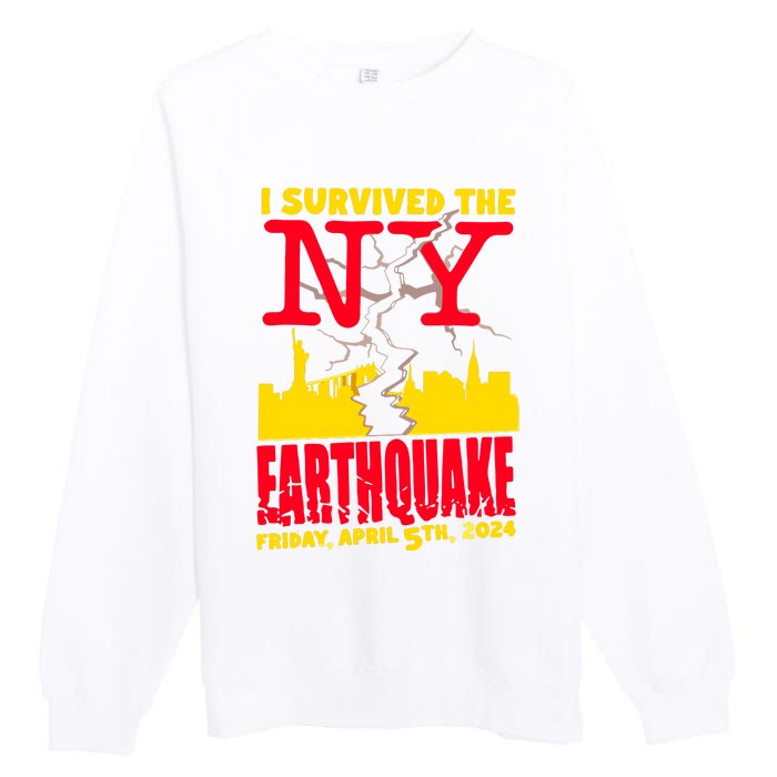 I Survived The Nyc Earthquake 2024 Premium Crewneck Sweatshirt