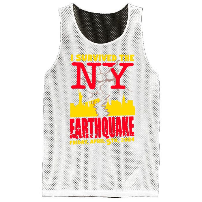 I Survived The Nyc Earthquake 2024 Mesh Reversible Basketball Jersey Tank