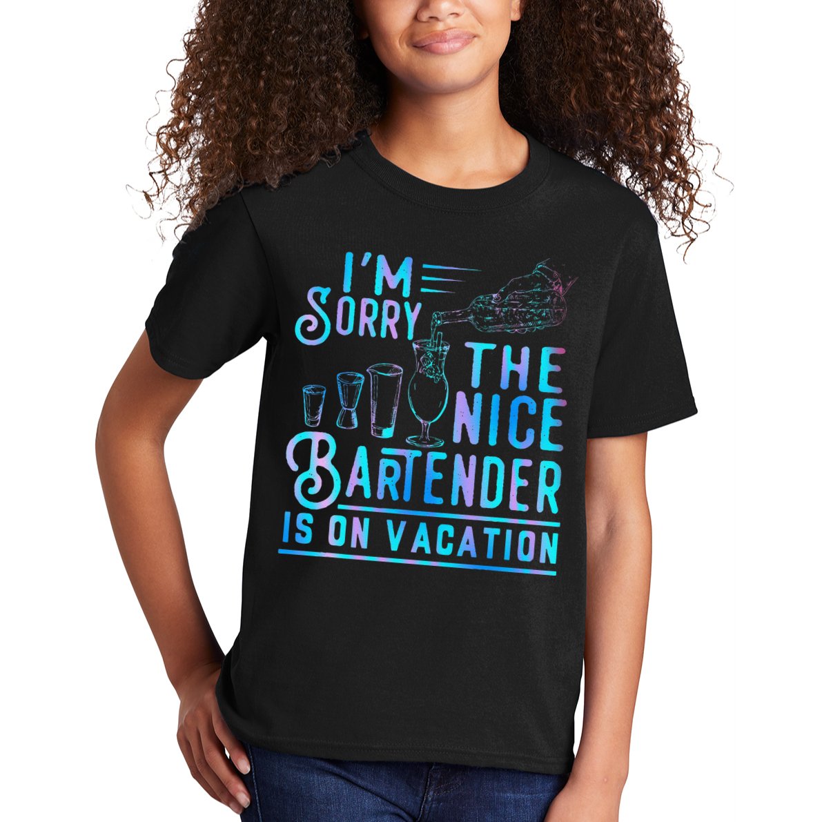 IM Sorry The Nice Bartender Is On Vacation Funny Kids T-Shirt