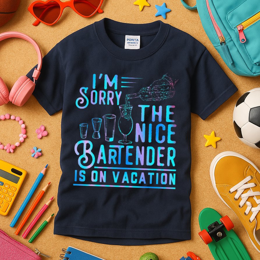 IM Sorry The Nice Bartender Is On Vacation Funny Kids T-Shirt