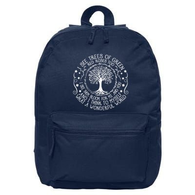 I See Trees Green Red Roses Wonderful World Earth Day Nature 16 in Basic Backpack
